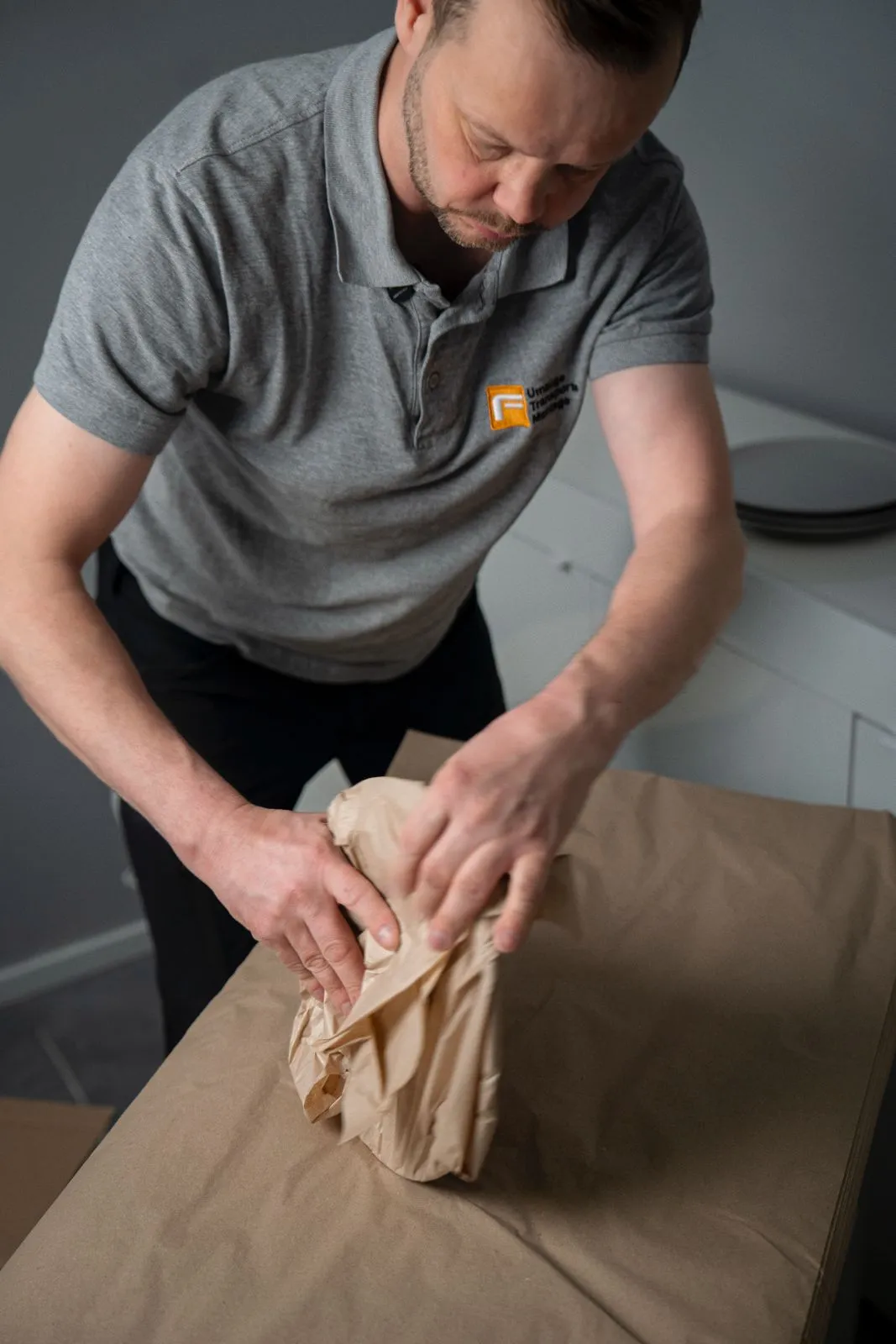 Professionelles Einpacken von Geschirr vor dem Umzug